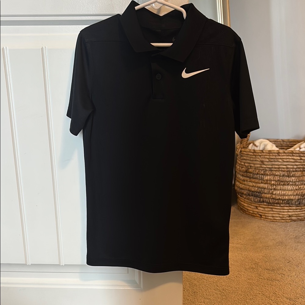 Nike Black Polo Shirt with Swoosh Logo